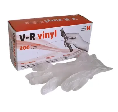 Rukavice vinylové V-R bezpudrové
