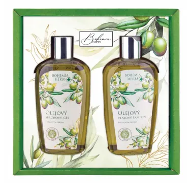 Kosmetická sada – gel 250 ml a šampon 250 ml – oliva