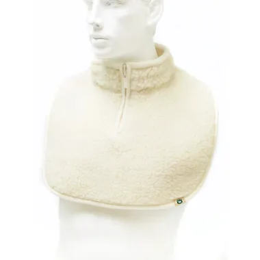 Nákrčník z ovčí vlny na zip - přírodní