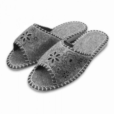 Pantofle filcové dámské otevřené