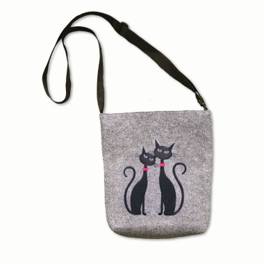 Filcová kabelka na kovový zip