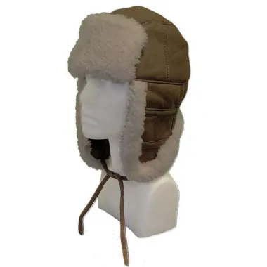 Kožená beranice ušanka