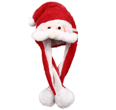 Svítící čepice SANTA s pohyblivým knírem