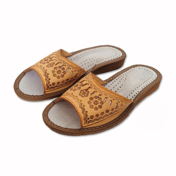 Women's Slippers made of natural leather P-09