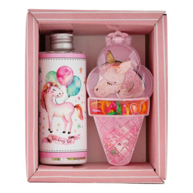 Dětská kosmetická sada pro holky – sprchový gel 200 ml a sada gumiček