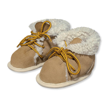 Dětské kožené botičky - capáčky z jehnětiny