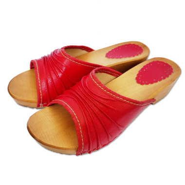 Dámské dřeváky elegance červené