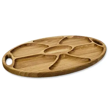 Velké dubové oválné prkénko na maso a sýry