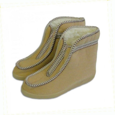 Důchodky s ovčí vlnou béžové