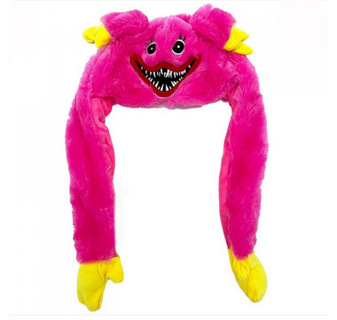 Svítící čepice Huggy Wuggy růžová s pohyblivýma ušima