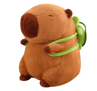Plyšová kapybara s batohem želvou 30 cm