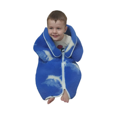 Dětský TV pytel - deka z ovčí vlny DELFÍNI 90 x 90 cm  