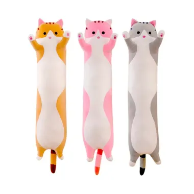 Plyšový polštář dlouhá kočka 90 cm