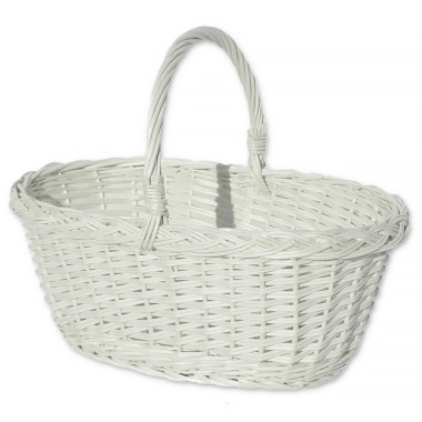 Proutěný košík bílý - 698