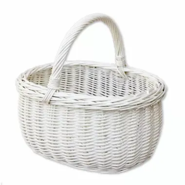 Proutěný košík bílý