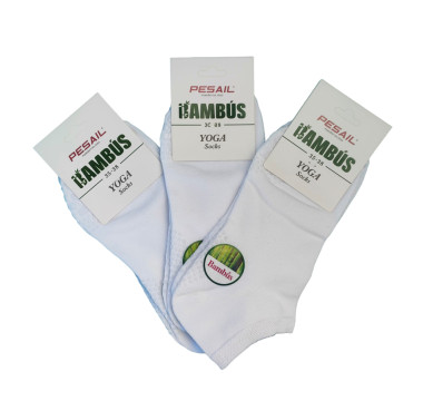 Bambusové kotníkové ponožky bílé na Jógu