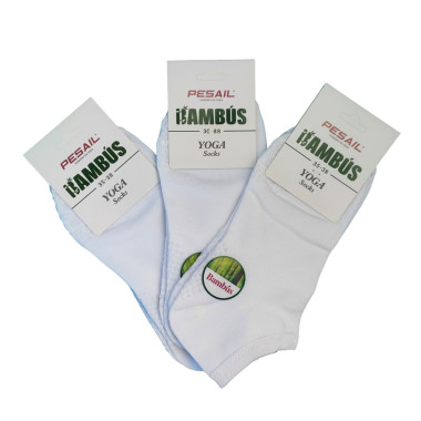 Bambusové kotníkové ponožky bílé na Jógu