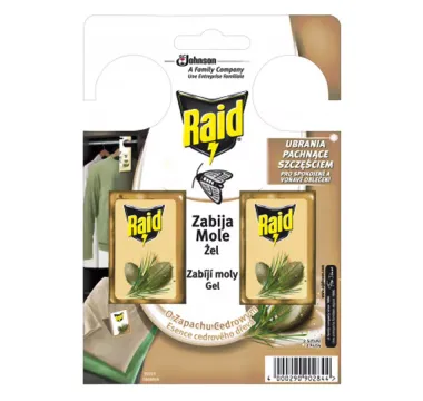 RAID háček proti šatním molům s vůní cedru 2 ks
