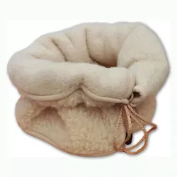 Nákrčník z ovčí vlny na knoflíky - béžový