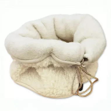 Nákrčník z ovčí vlny na knoflíky - přírodní