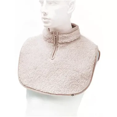 Nákrčník z ovčí vlny na zip - béžový