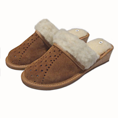 Dámské pantofle na klínku korkové 