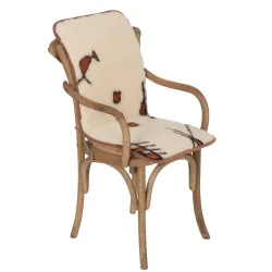 Podsedák s opěrkou z ovčí vlny vzorovaný – 95 × 43 cm