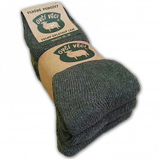 Ponožky z ovčí vlny - zelené - sada 3 páry