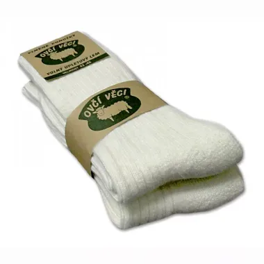 Vlněné ponožky sibiřky bílé 2 páry