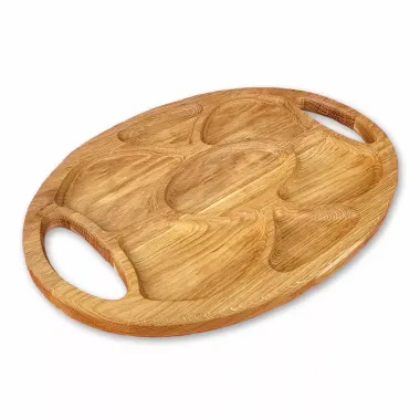 Dubové oválné servírovací prkénko na maso a sýry