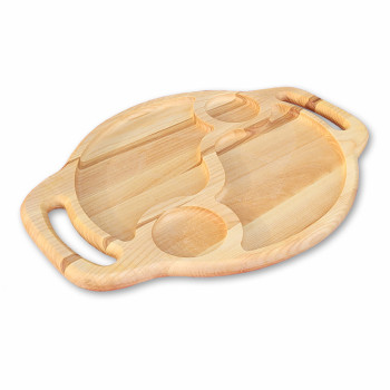 Oval serving board for meat and cheese