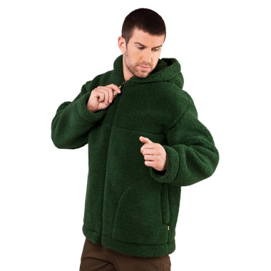 Pánská bunda z ovčí vlny s kapucí