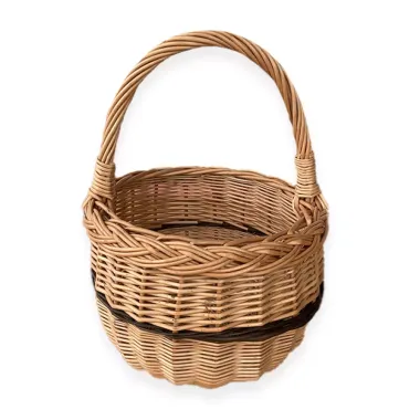 Proutěný košík přírodní malý kulatý