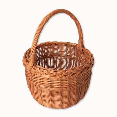 Proutěný košík přírodní kulatý