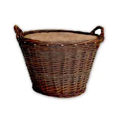 Proutěný koš na dřevo kulatý s jutou Ø 50 cm