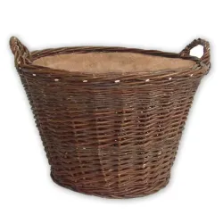 Proutěný koš na dřevo kulatý s jutou Ø 60 cm