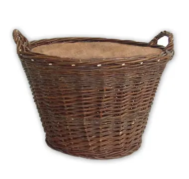 Proutěný koš na dřevo kulatý