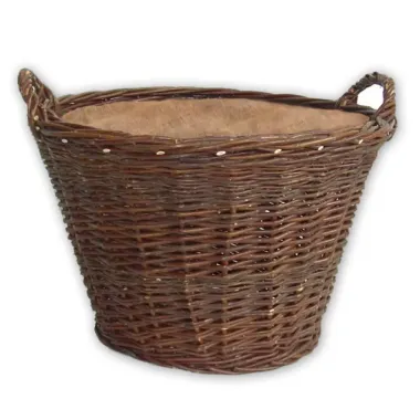 Proutěný koš na dřevo kulatý