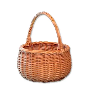 Proutěný košík přírodní malý kulatý