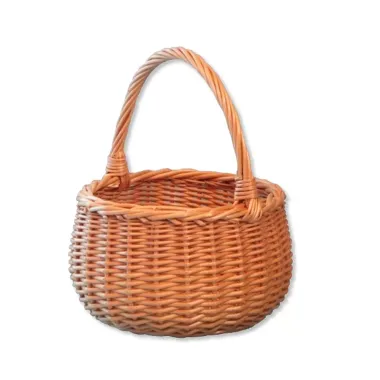 Proutěný košík přírodní malý kulatý