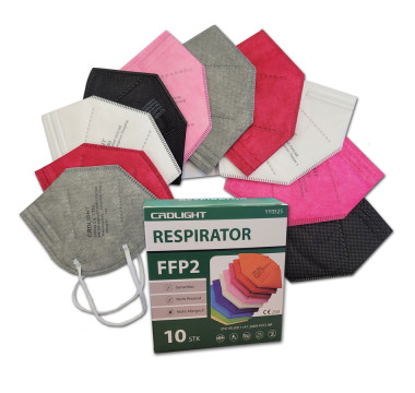 respirátor bezdoteku FFP2 10 ks Mix barev