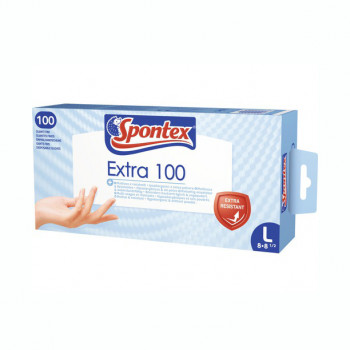 Spontex EXTRA pracovní rukavice vinylové bílé , 100 ks