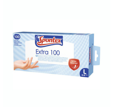 Spontex EXTRA pracovní rukavice vinylové bílé, 100 ks