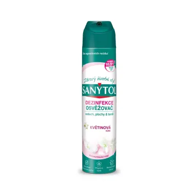SANYTOL Desinfekční osvěžovač vzduchu na plochy a textil s vůní květin, 300 ml