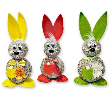 Slámový zajíček 28 cm