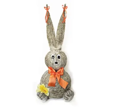 Slámový zajíc s oranžovou 75 cm