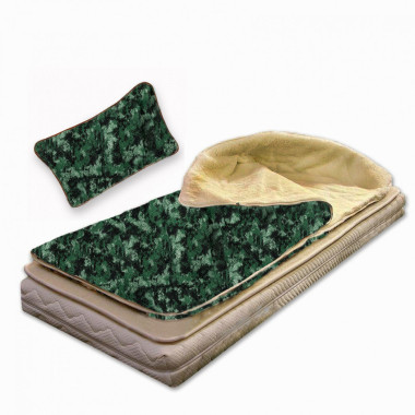 Spací pytel - oboustranná deka maskáčová