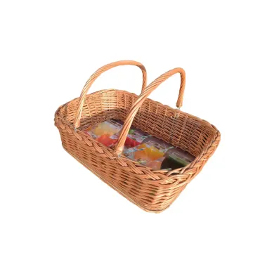 Střední proutěný podnos s pohyblivými ušima