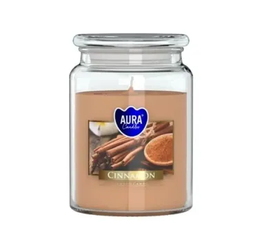 Vonná svíčka ve skle s víkem skoříce