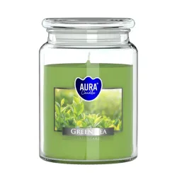 Vonná svíčka ve skle s víkem GREEN TEA 500 g 